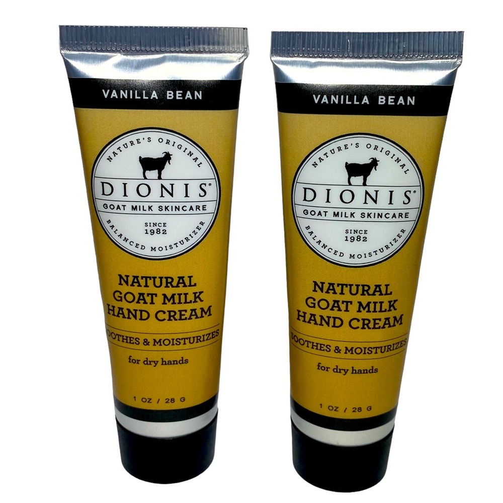DIONIS GOAT MILK‎ SKINCARE Vanilla Bean HAND CREAM 1 OZ x2